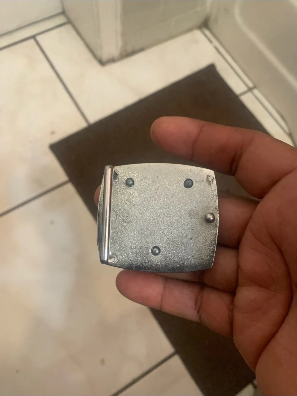 Louis Vuitton Silver LV Monogram Belt Buckle
